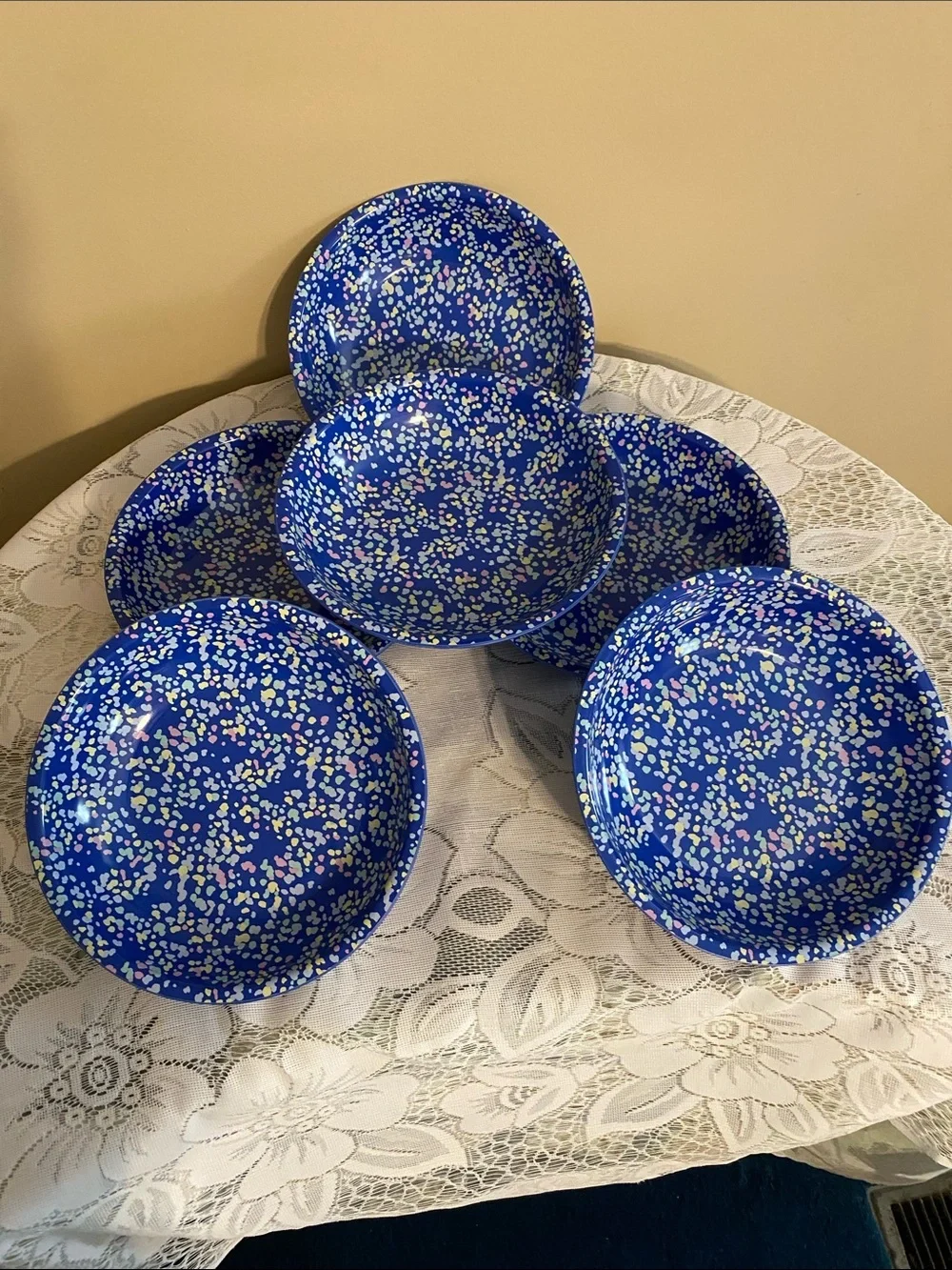 Terrazzo Candid Cobalt Speckled Blue Dinner Bowls Set of 6 by Room Essentials